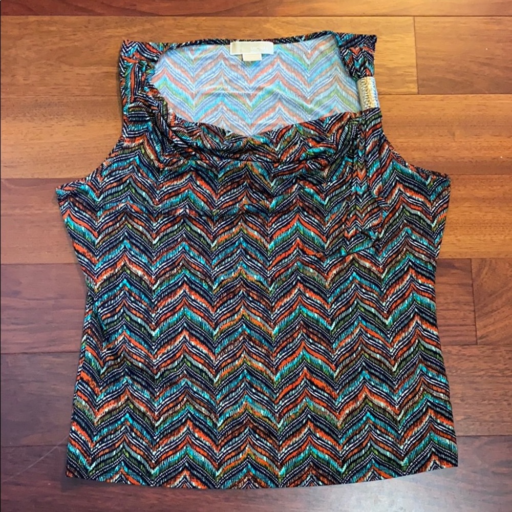 Chevron print Michael by Michael Kors drape blouse